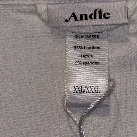 NWT Andie The Robe Waffle Knit Robe Belted Bamboo Rayon Snow White Size XXXL - Picture 3 of 7